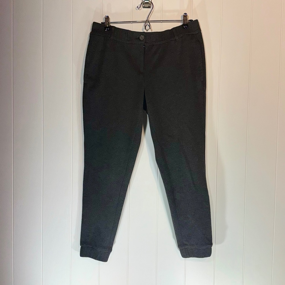 Ann Taylor LOFT Womens Gray Textured Knit Jogger Pants Size 4 Professional Work